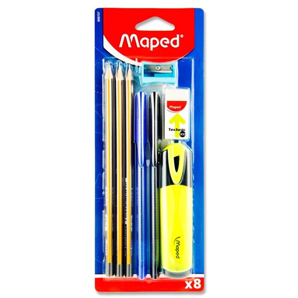 MAPED 8pce CARDED STATIONERY SET