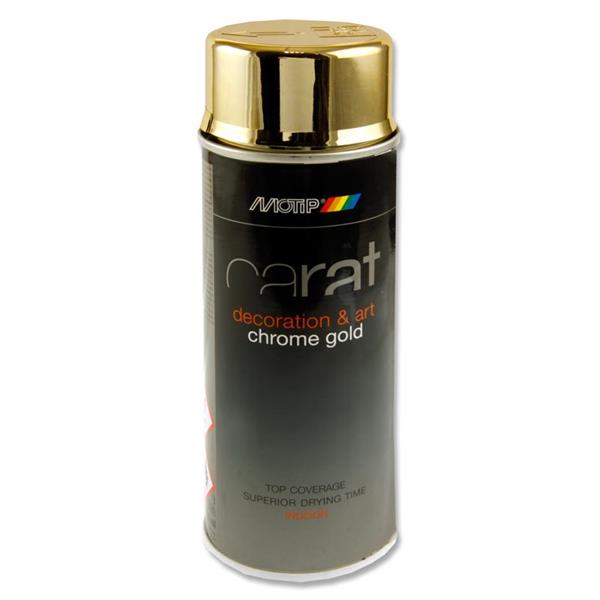 CARAT CHROME EFFECT 400ml CAN ART SPRAY PAINT - GOLD