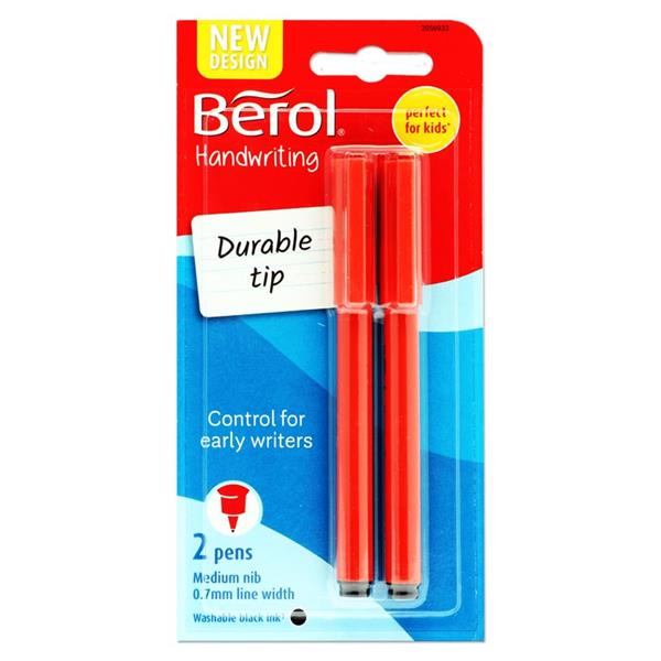 BEROL CARD 2 0.7mm HANDWRITING PENS - BLACK INK