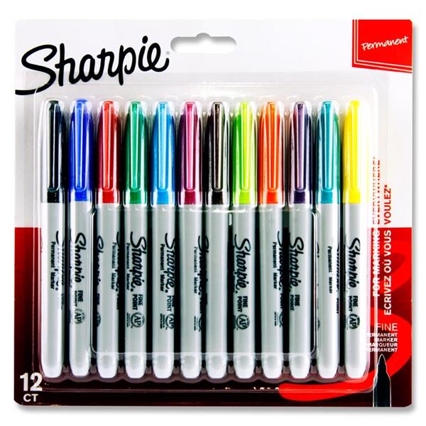 SHARPIE CARD 12 FINE MARKERS