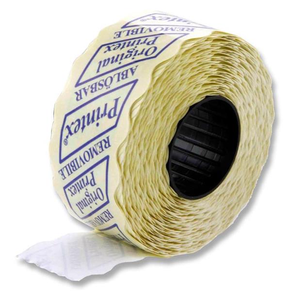 WHITE REMOVABLE LABELS 26x12mm FOR PRICING GUN