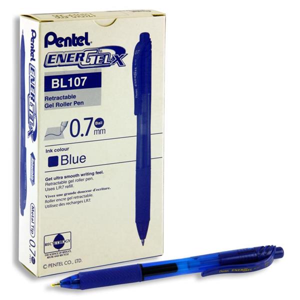 PENTEL ENERGEL-X BL107 0.7mm RETRACTABLE GEL PEN - BLUE