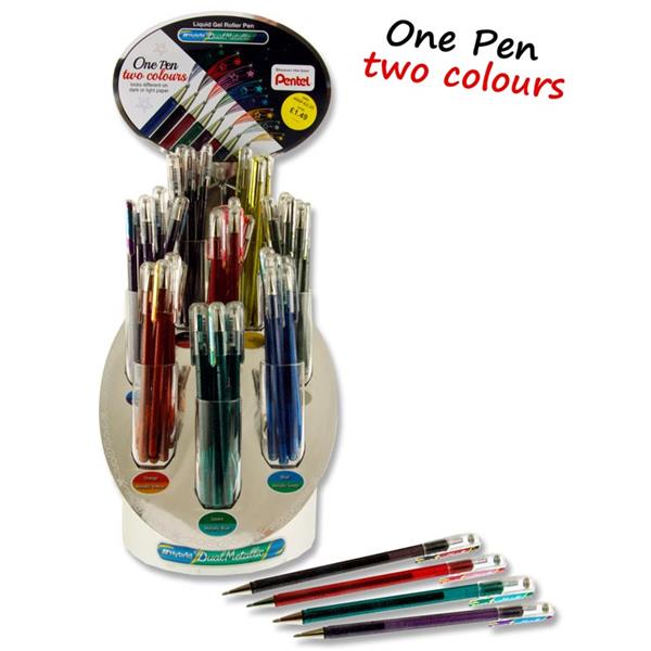 * PENTEL K110 HYBRID DUAL METALLIC GEL PEN 8 ASST