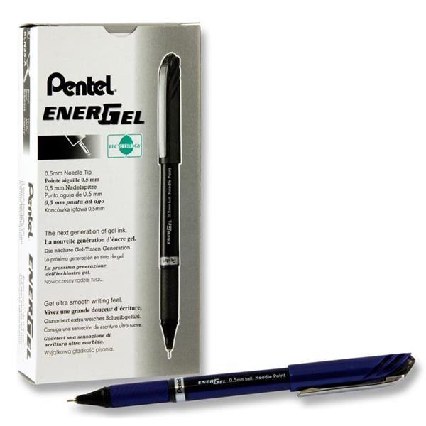 PENTEL ENERGEL 0.5mm NEEDLE TIP GEL PEN - BLACK