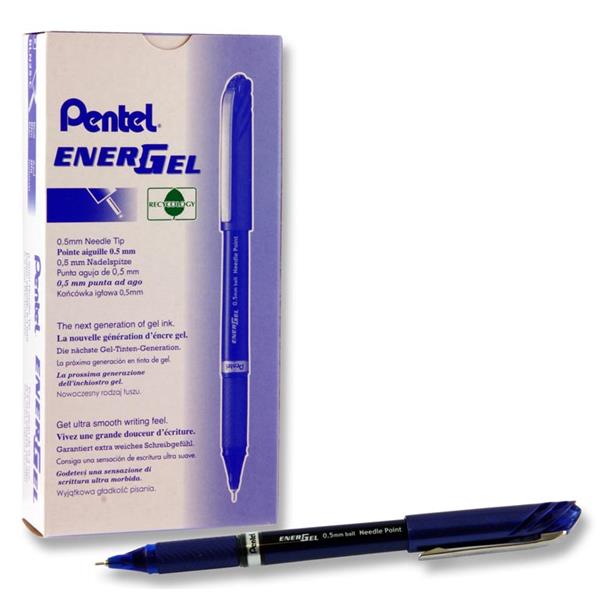 PENTEL ENERGEL 0.5mm NEEDLE TIP GEL PEN - BLUE