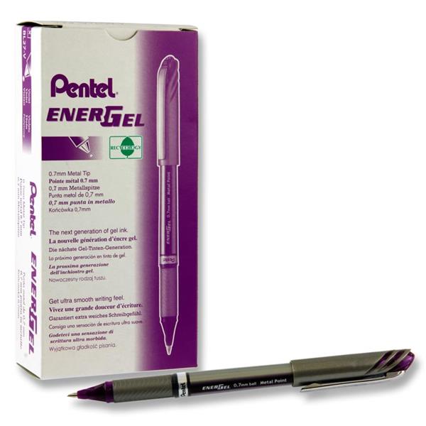 PENTEL ENERGEL 0.7mm METAL TIP GEL PEN - VIOLET