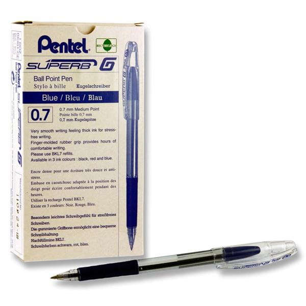 PENTEL SUPERB G BK401 0.7mm MEDIUM BALL POINT PEN - BLUE