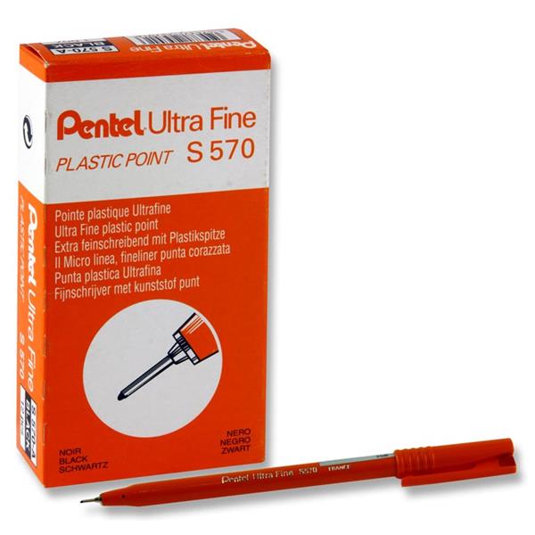PENTEL ULTRA FINE S570 0.6mm FINELINER PEN - BLACK