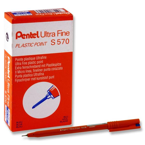 PENTEL ULTRA FINE S570 0.6mm FINELINER PEN - BLUE