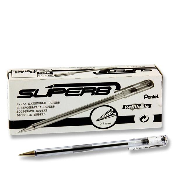 PENTEL SUPERB FINE 0.7mm BALLPOINT PEN - BLACK