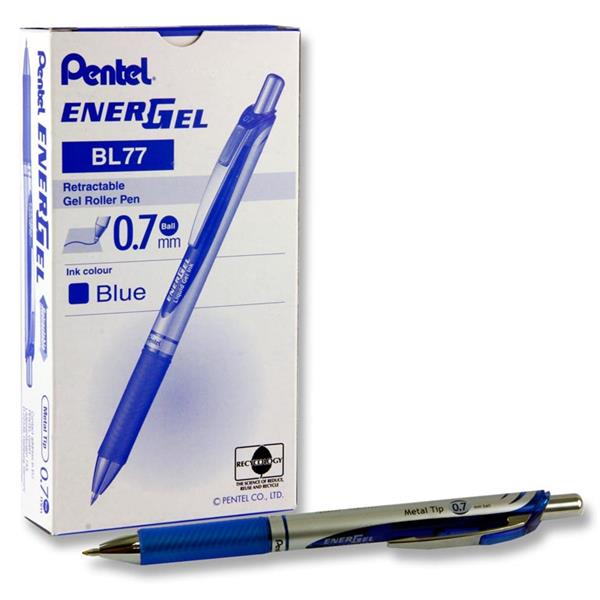 PENTEL ENERGEL BL77 0.7mm RETRACTABLE GEL PEN - BLUE