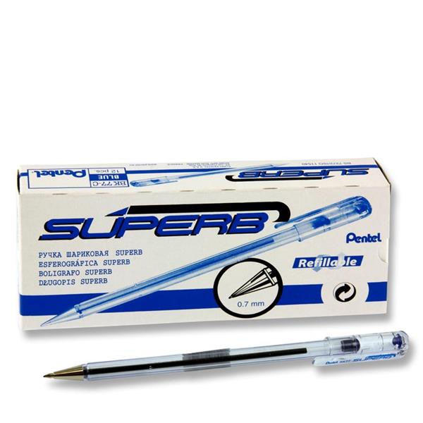 PENTEL SUPERB FINE 0.7mm BALLPOINT PEN - BLUE