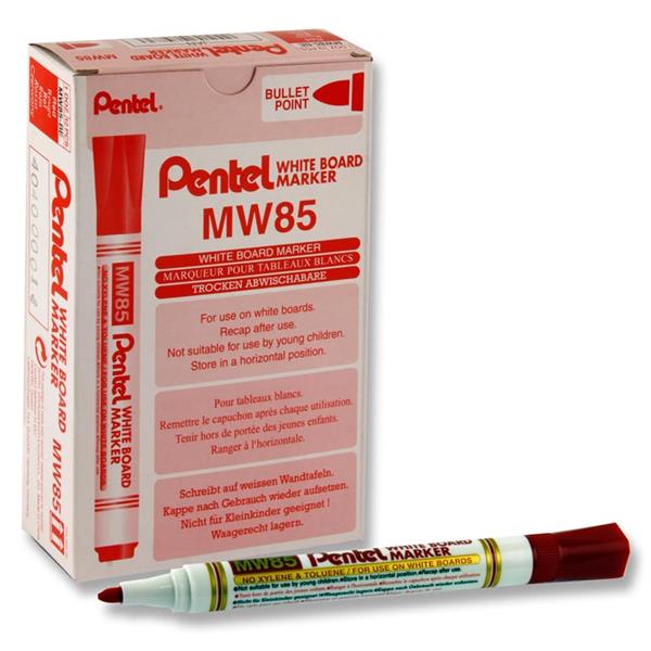 * PENTEL MW85 WHITEBOARD MARKER BULLET POINT - RED