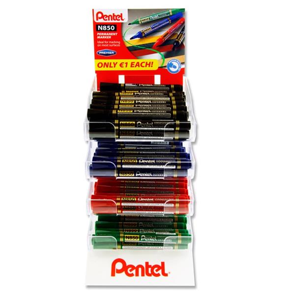 PENTEL N850 BULLET TIP PERMANENT MARKER 4 ASST CDU