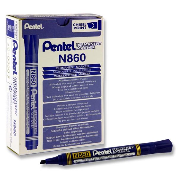 PENTEL N860 PERMANENT MARKER CHISEL POINT - BLUE