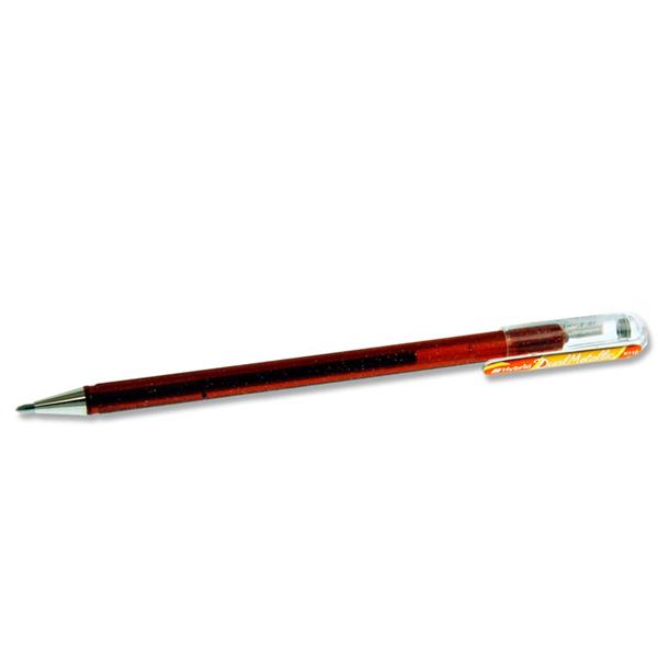 PENTEL K110 1.0mm HYBRID DUAL METALLIC GEL PEN - ORANGE/YELLOW