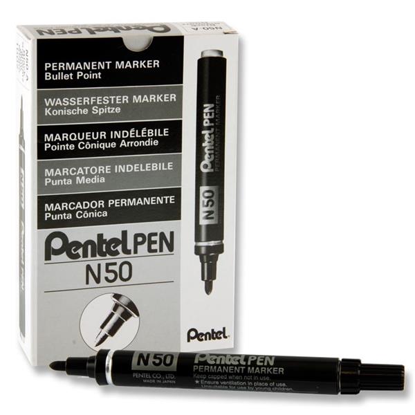PENTEL N50 BULLET POINT PERMANENT MARKER - BLACK