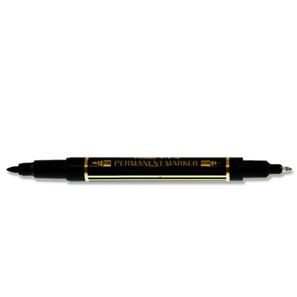 PENTEL N75W TWIN TIP PERMANENT MARKER - BLACK