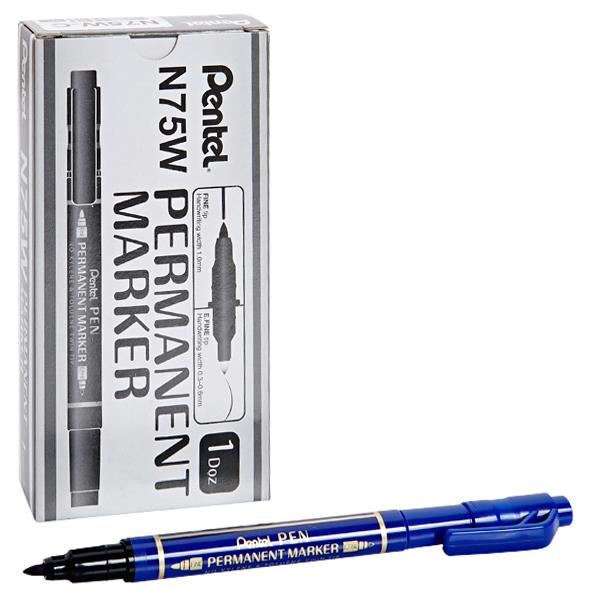 PENTEL N75W TWIN TIP PERMANENT MARKER - BLUE