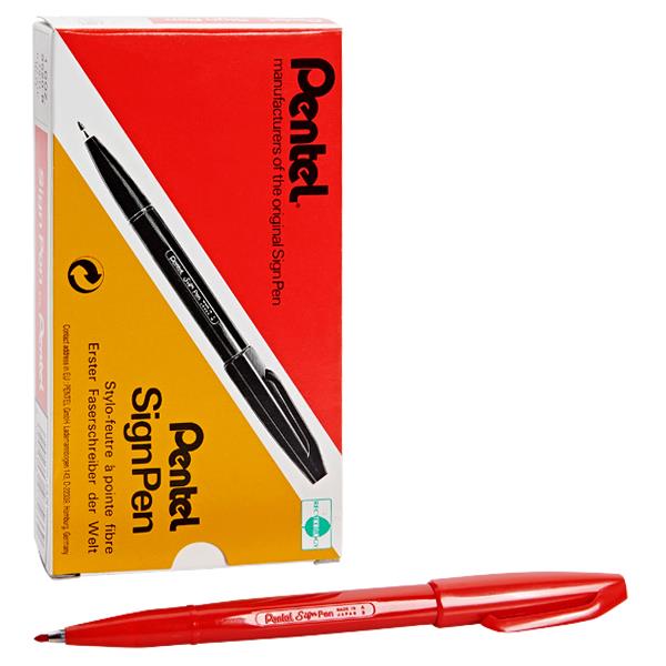 PENTEL ORIGINAL FIBRE TIPPED SIGN PEN - RED