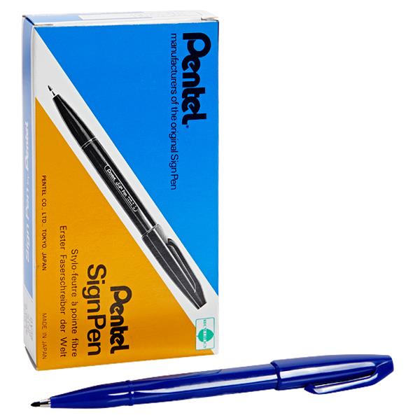 PENTEL ORIGINAL FIBRE TIPPED SIGN PEN - BLUE