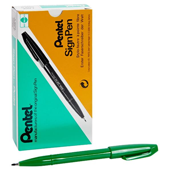 PENTEL ORIGINAL FIBRE TIPPED SIGN PEN - GREEN