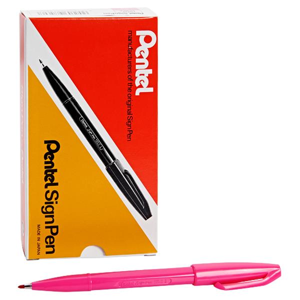 PENTEL ORIGINAL FIBRE TIPPED SIGN PEN - PINK