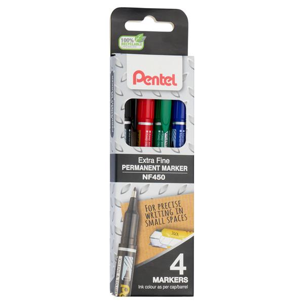 PENTEL CARD 4 EXTRA FINE PERMANENT MARKERS