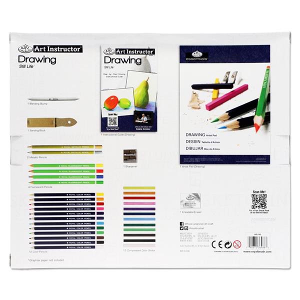 ART INSTRUCTOR 36pce 2 PROJECT ART SET - DRAWING