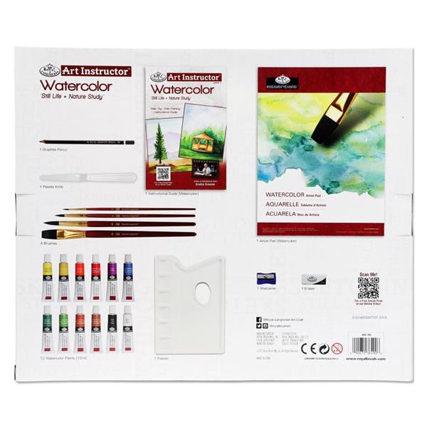ART INSTRUCTOR 23pce 2 PROJECT ART SET - WATERCOLOUR