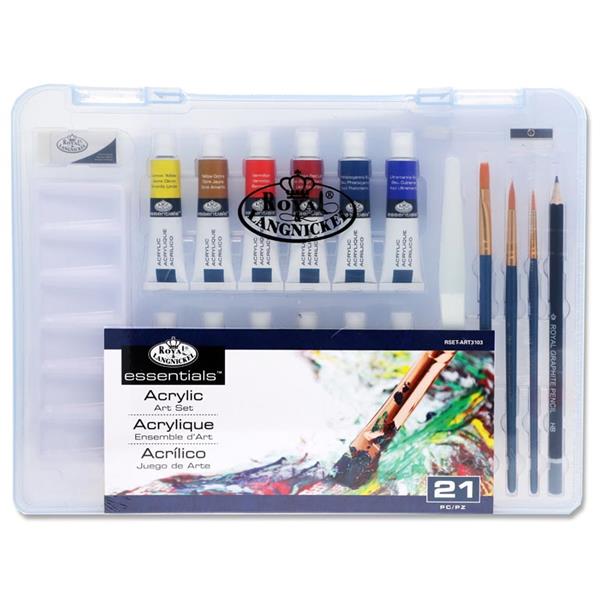 ESSENTIALS 21pce ART SET - ACRYLIC