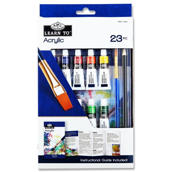 ESSENTIALS LEARN TO ACRYLIC PAINT SET 23 PCE