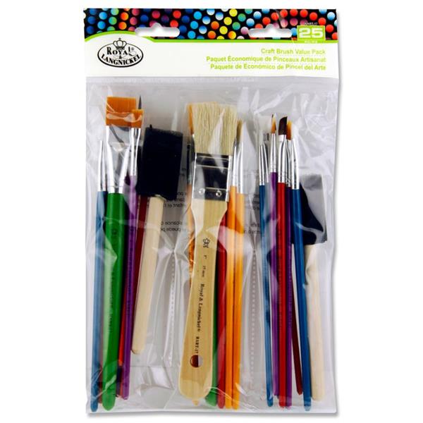 * ART & CRAFT 25pce CRAFT BRUSH VALUE PACK