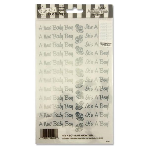 * RUB-ON METALLIC STICKERS - IT'S A BOY