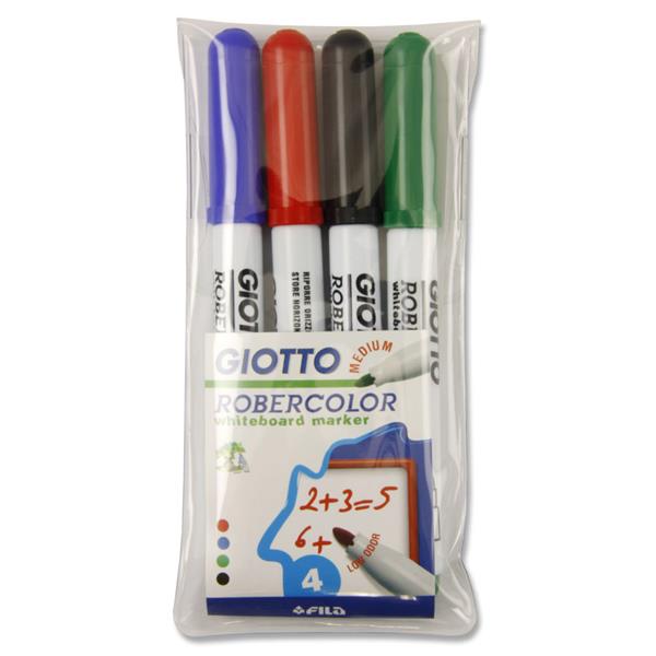 GIOTTO ROBERCOLOR PKT.4 BULLET POINT WHITEBOARD MARKERS