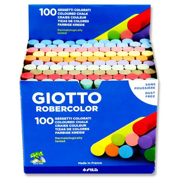 GIOTTO BOX 100 DUST FREE CHALK - COLOURED