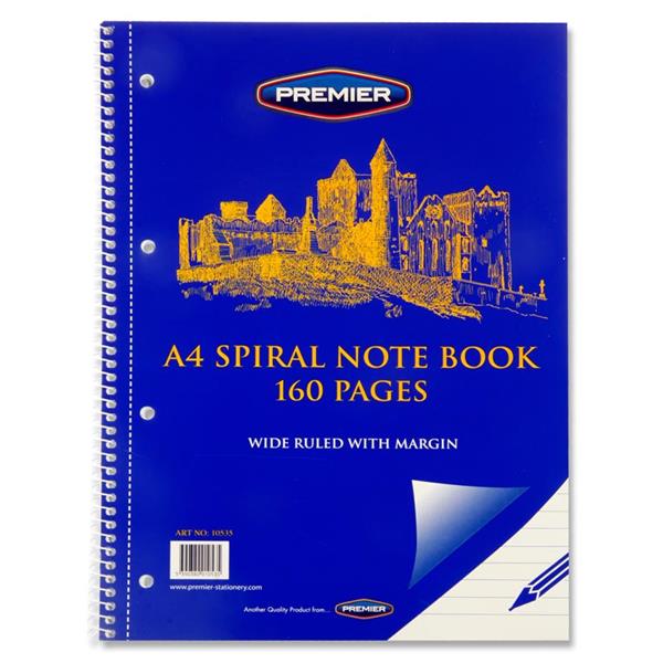 PREMIER A4 160pg SPIRAL NOTEBOOK