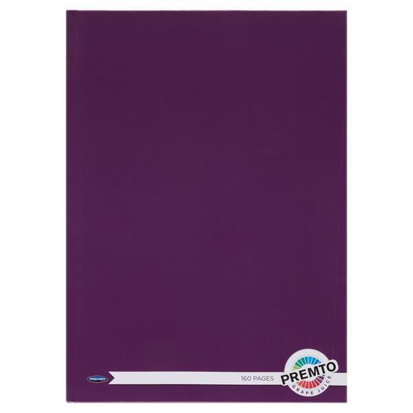 PREMTO A4 160pg HARDCOVER NOTEBOOK - GRAPE JUICE