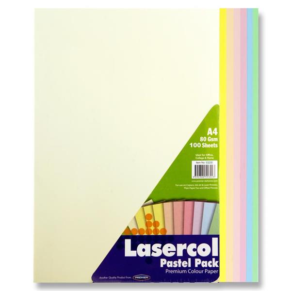 LASERCOL A4 80gsm ACTIVITY PAPER 100 SHEETS - PASTEL