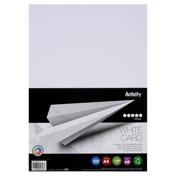 PREMIER ACTIVITY A4 160gsm CARD 250 SHEETS - WHITE