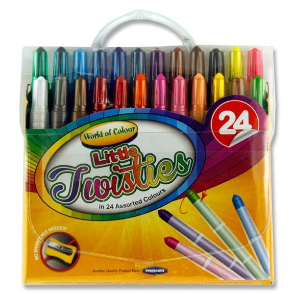 WORLD OF COLOUR PKT.24 MINI TWISTIES CRAYONS