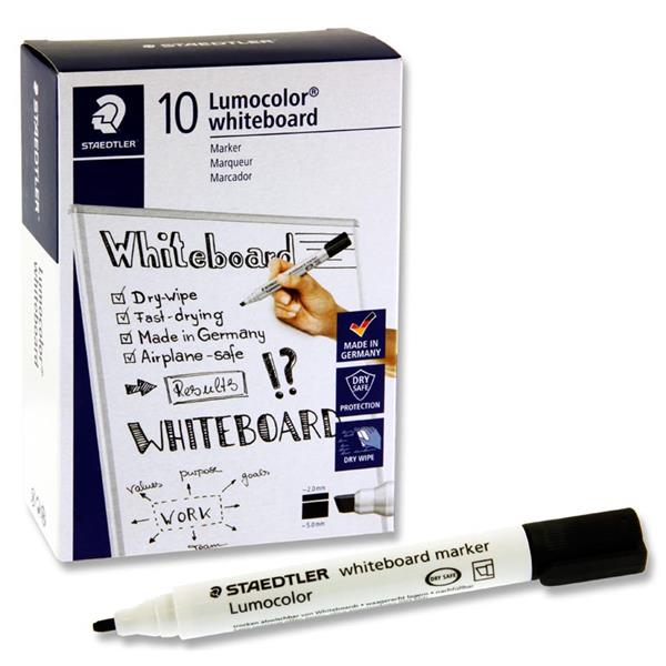 STAEDTLER LUMOCOLOUR CHISEL TIP WHITEBOARD MARKER - BLACK