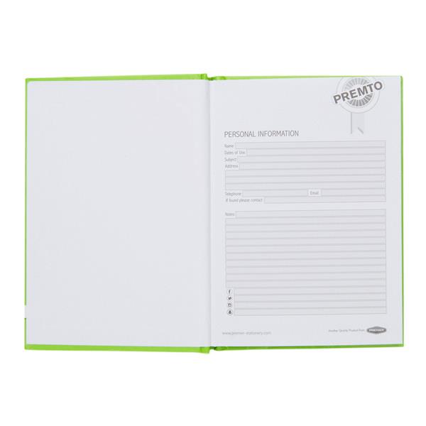 * PREMTO A6 160pg HARDCOVER NOTEBOOK - CATERPILLAR GREEN