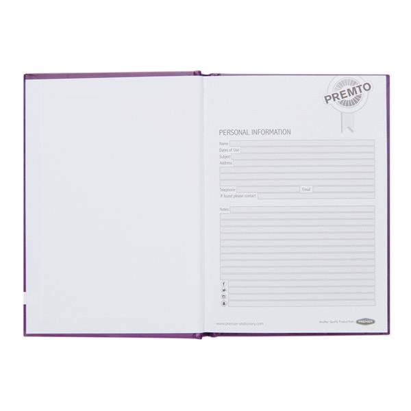 * PREMTO A6 160pg HARDCOVER NOTEBOOK - GRAPE JUICE