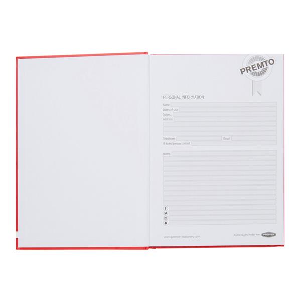 PREMTO A5 160pg HARDCOVER NOTEBOOK - KETCHUP RED