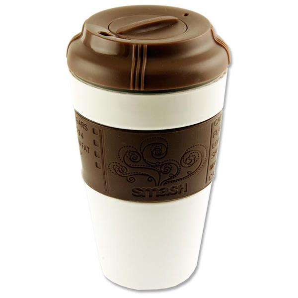 SMASH 390ml BARISTA BUDDY TRAVEL COFFEE CUP 5 ASST CDU - PASTEL