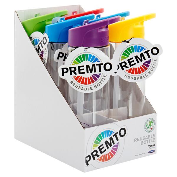 PREMTO 700ml TRITAN CLEAR BOTTLE CDU - 5 ASST