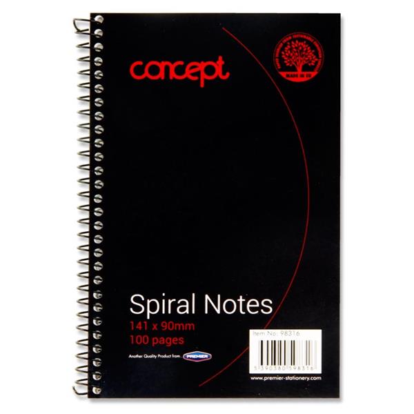 CONCEPT A6 100pg SPIRAL NOTEBOOK