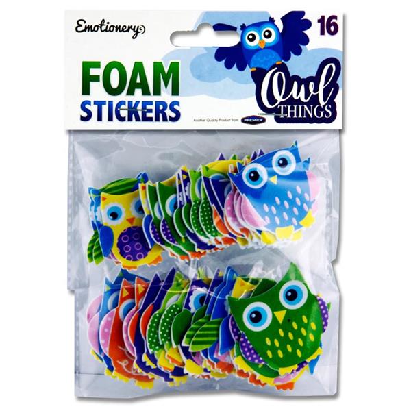 EMOTIONERY PKT.16 FOAM STICKERS - OWL THINGS