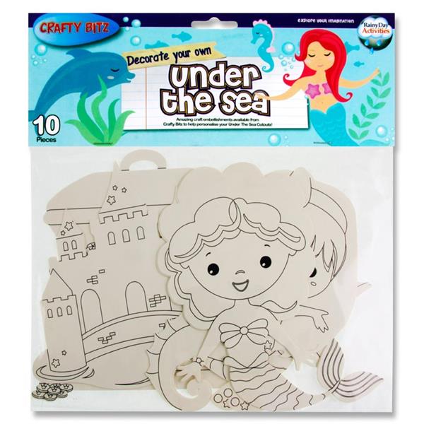 CRAFTY BITZ PKT.10 CUT OUTS - UNDER THE SEA MERMAID